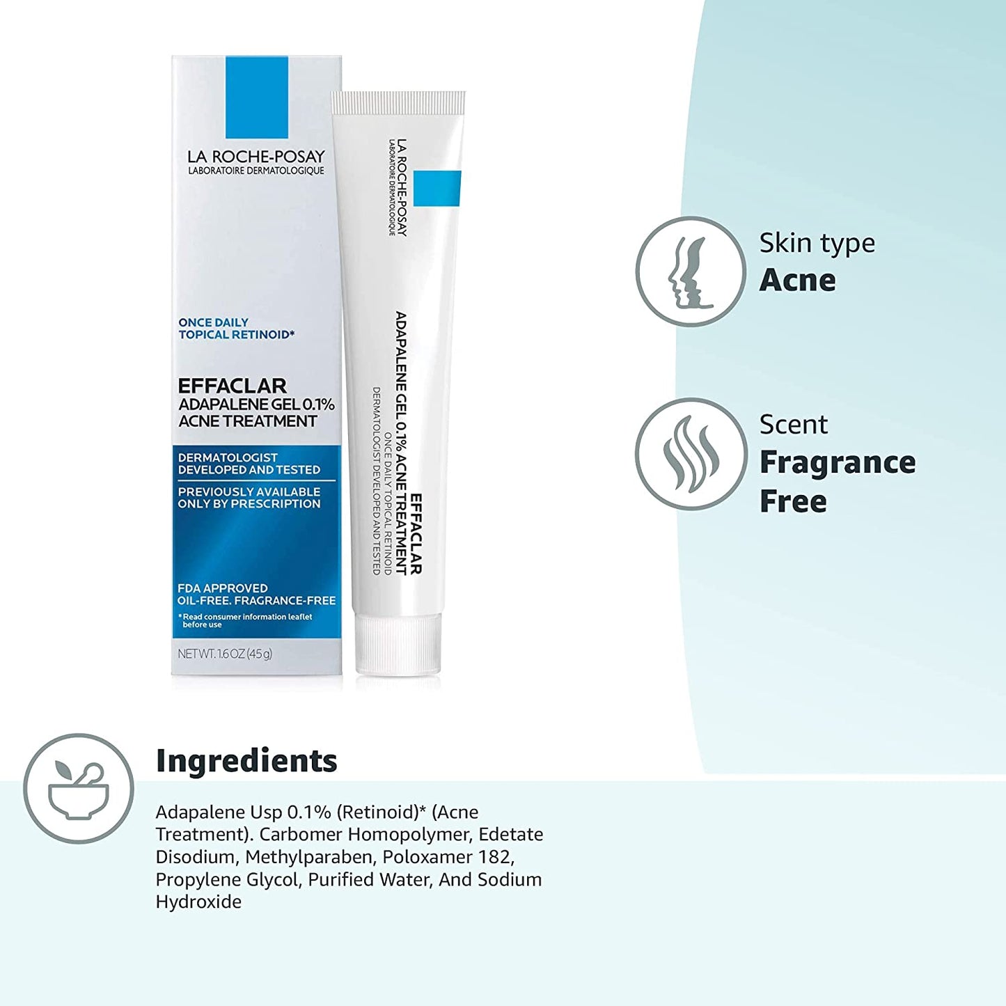 Effaclar adapalene gel 0.1%. La Roche Posay